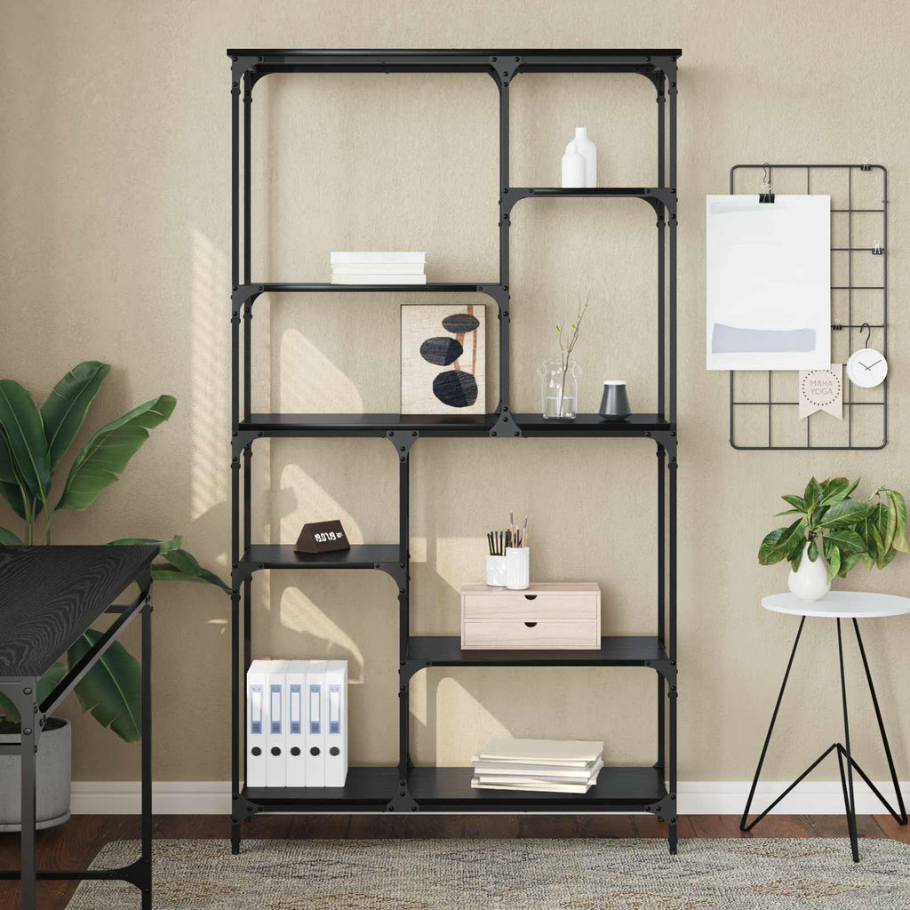 vidaXL Półka na książki Czarny Dąb 99 x 35,5 x 176 cm