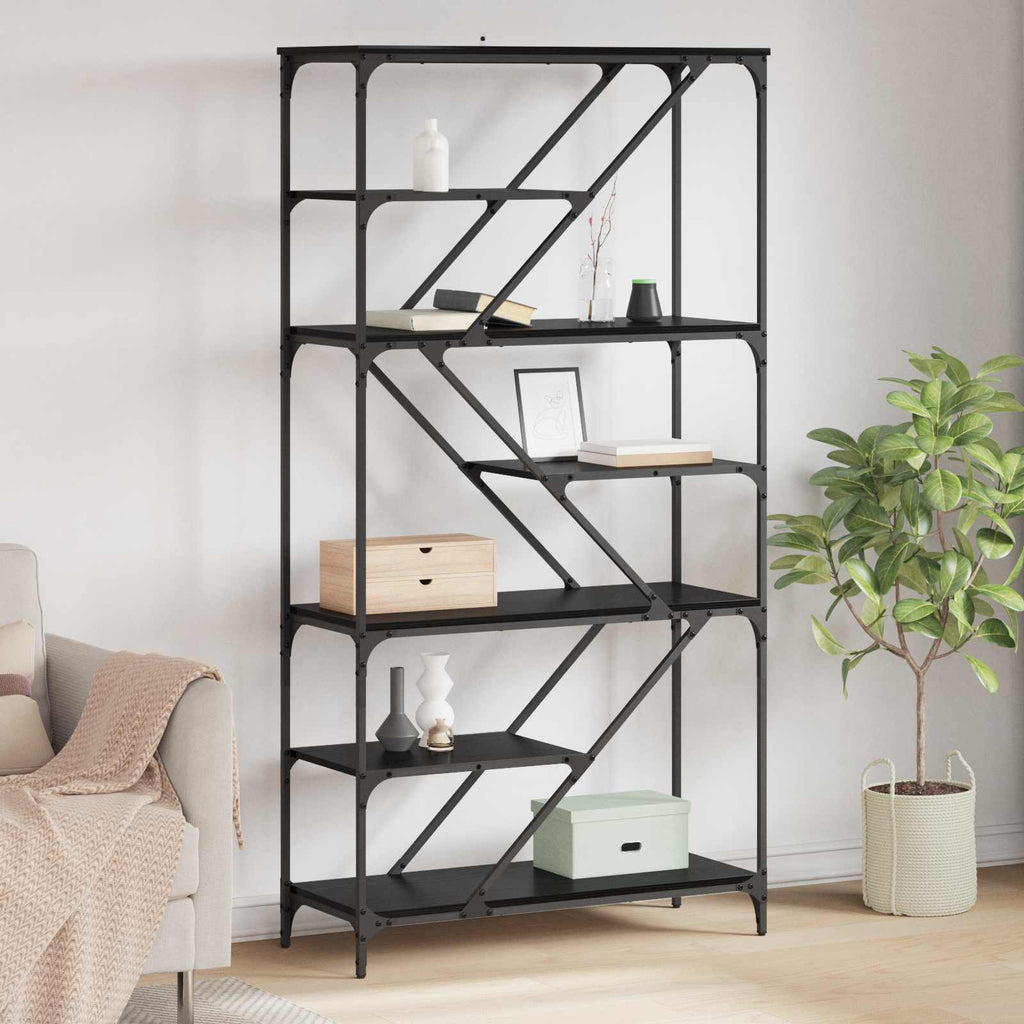 vidaXL Półka na książki Czarny Dąb 91 x 36 x 176 cm
