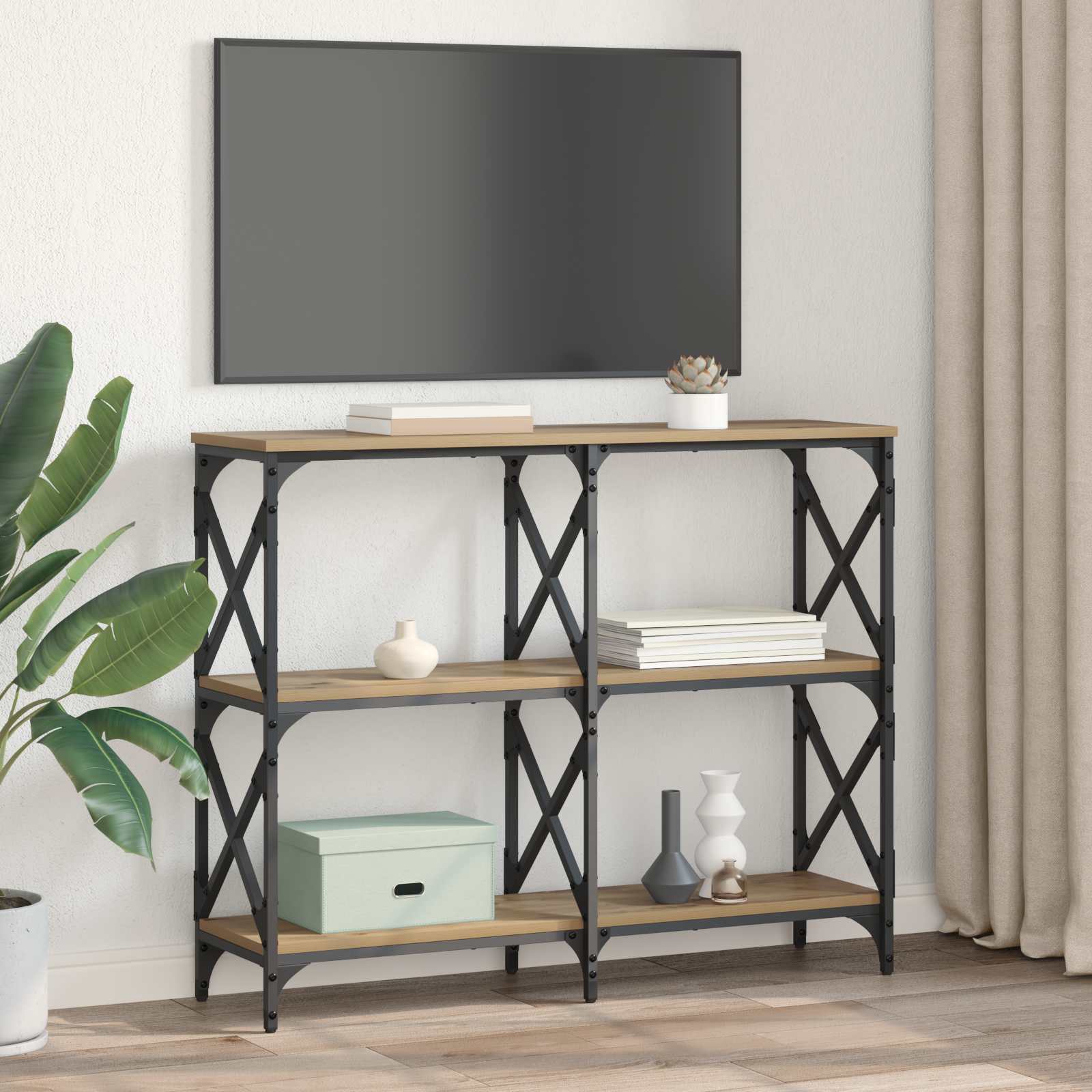 vidaXL Konsola Dąb rzemieślniczy 100 x 28 x 80,5 cm