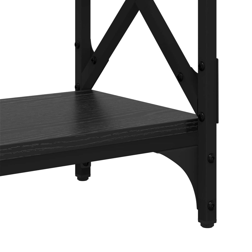 vidaXL Konsola Czarny Dąb 100 x 28 x 80,5 cm Materiał drewnopochodny