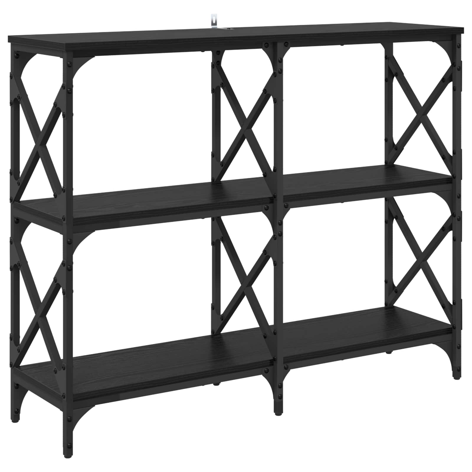 vidaXL Konsola Czarny Dąb 100 x 28 x 80,5 cm Materiał drewnopochodny