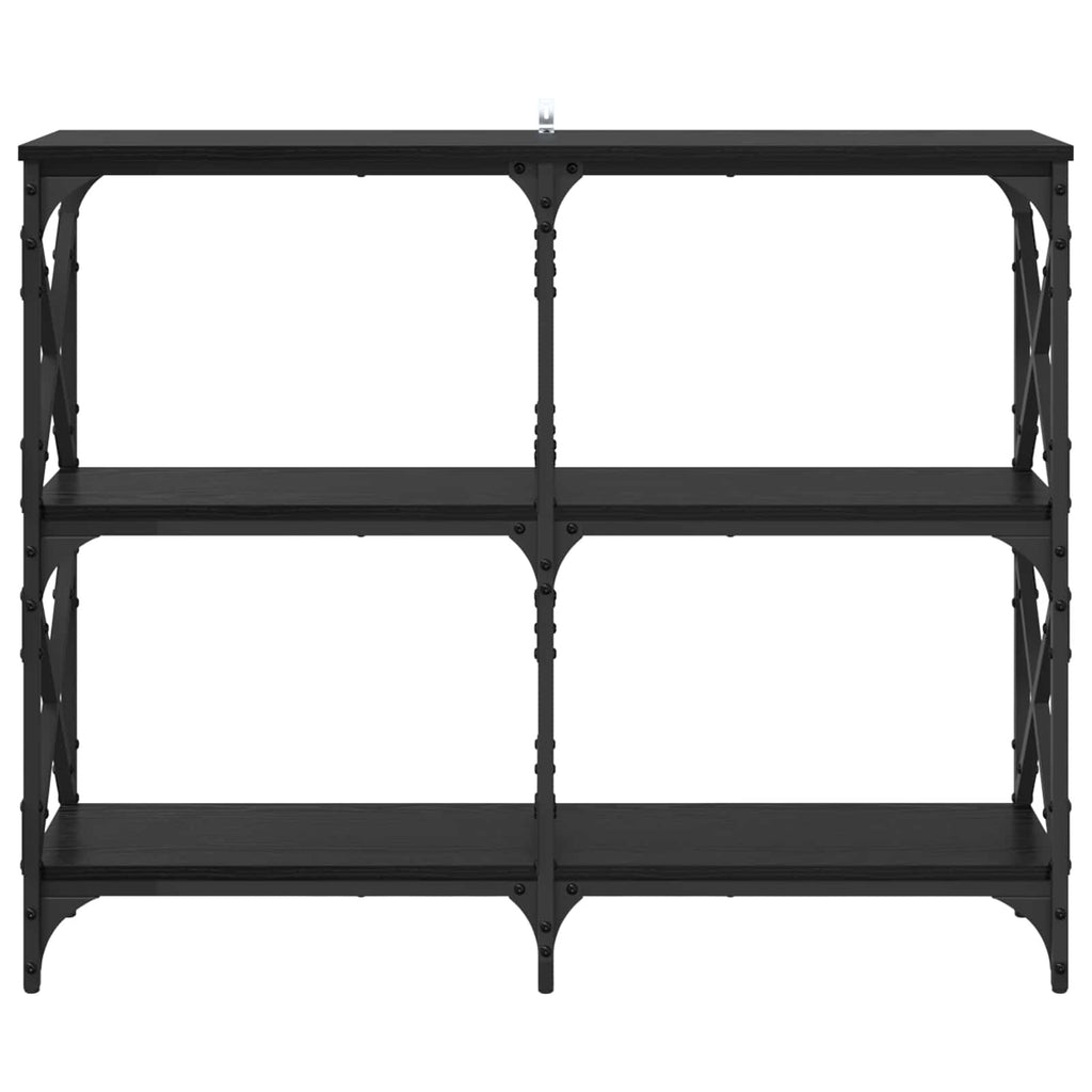 vidaXL Konsola Czarny Dąb 100 x 28 x 80,5 cm Materiał drewnopochodny
