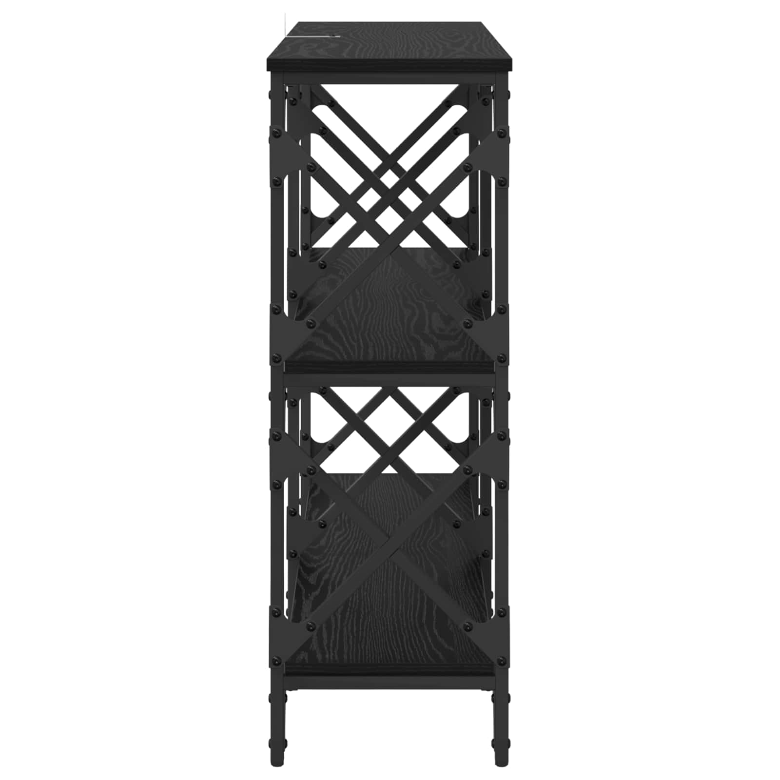 vidaXL Konsola Czarny Dąb 100 x 28 x 80,5 cm Materiał drewnopochodny