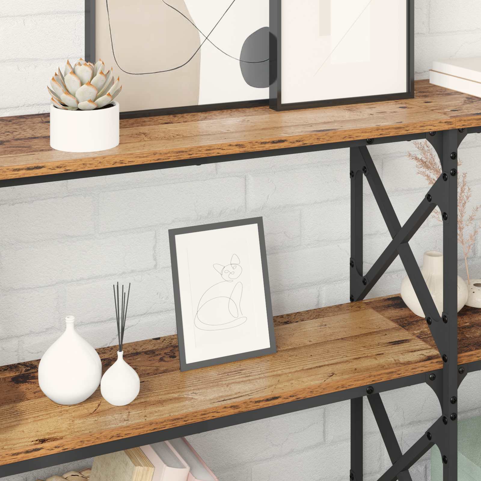 vidaXL Konsola Stare drewno 156 x 28 x 80,5 cm Materiał drewnopochodny