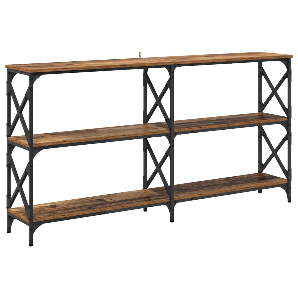 vidaXL Konsola Stare drewno 156 x 28 x 80,5 cm Materiał drewnopochodny