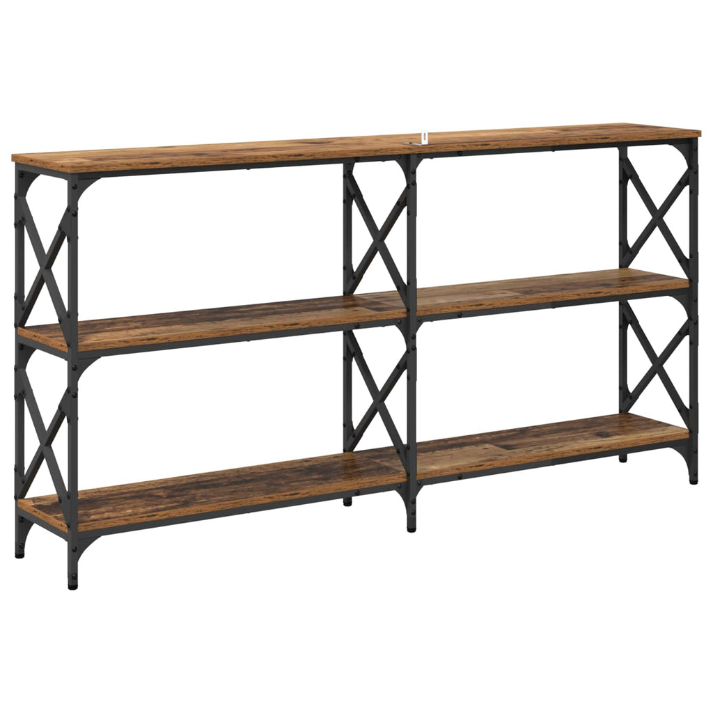 vidaXL Konsola Stare drewno 156 x 28 x 80,5 cm Materiał drewnopochodny