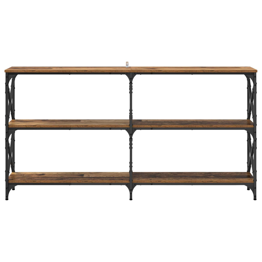 vidaXL Konsola Stare drewno 156 x 28 x 80,5 cm Materiał drewnopochodny