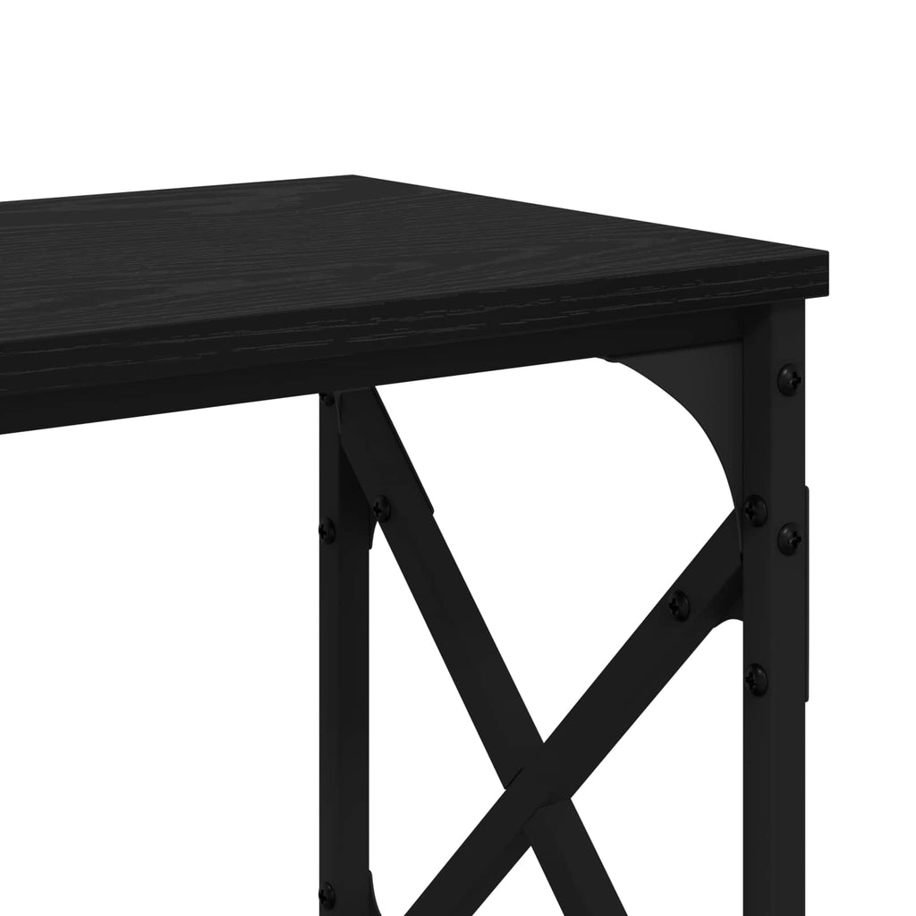 vidaXL Konsola Czarny Dąb 156 x 28 x 80,5 cm Materiał drewnopochodny