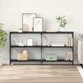 vidaXL Konsola Czarny Dąb 156 x 28 x 80,5 cm Materiał drewnopochodny