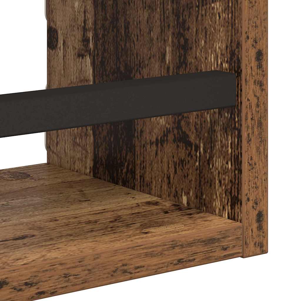 vidaXL Zestaw półek ściennych z półką 3 pcs Stare drewno 40x16x14cm
