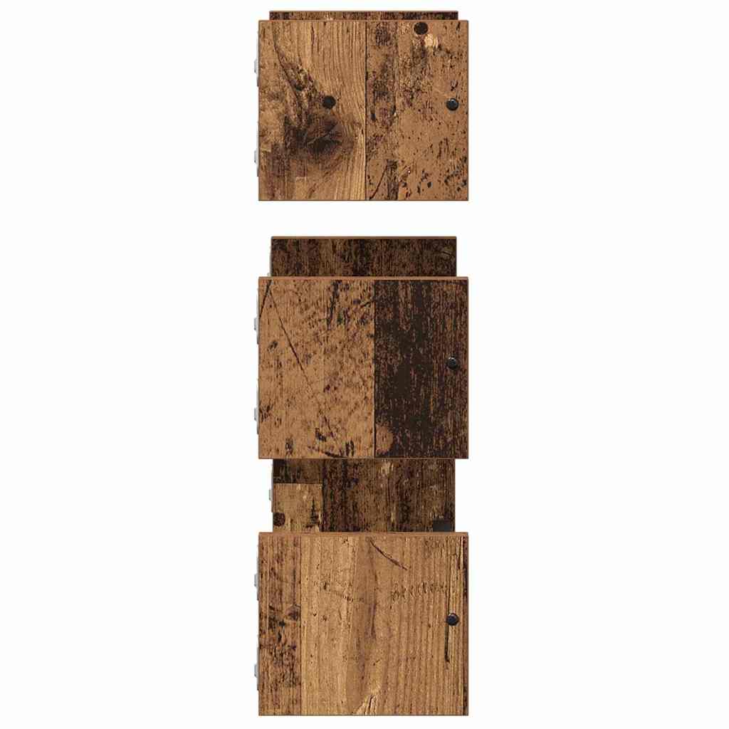 vidaXL Zestaw półek ściennych z półką 3 pcs Stare drewno 40x16x14cm