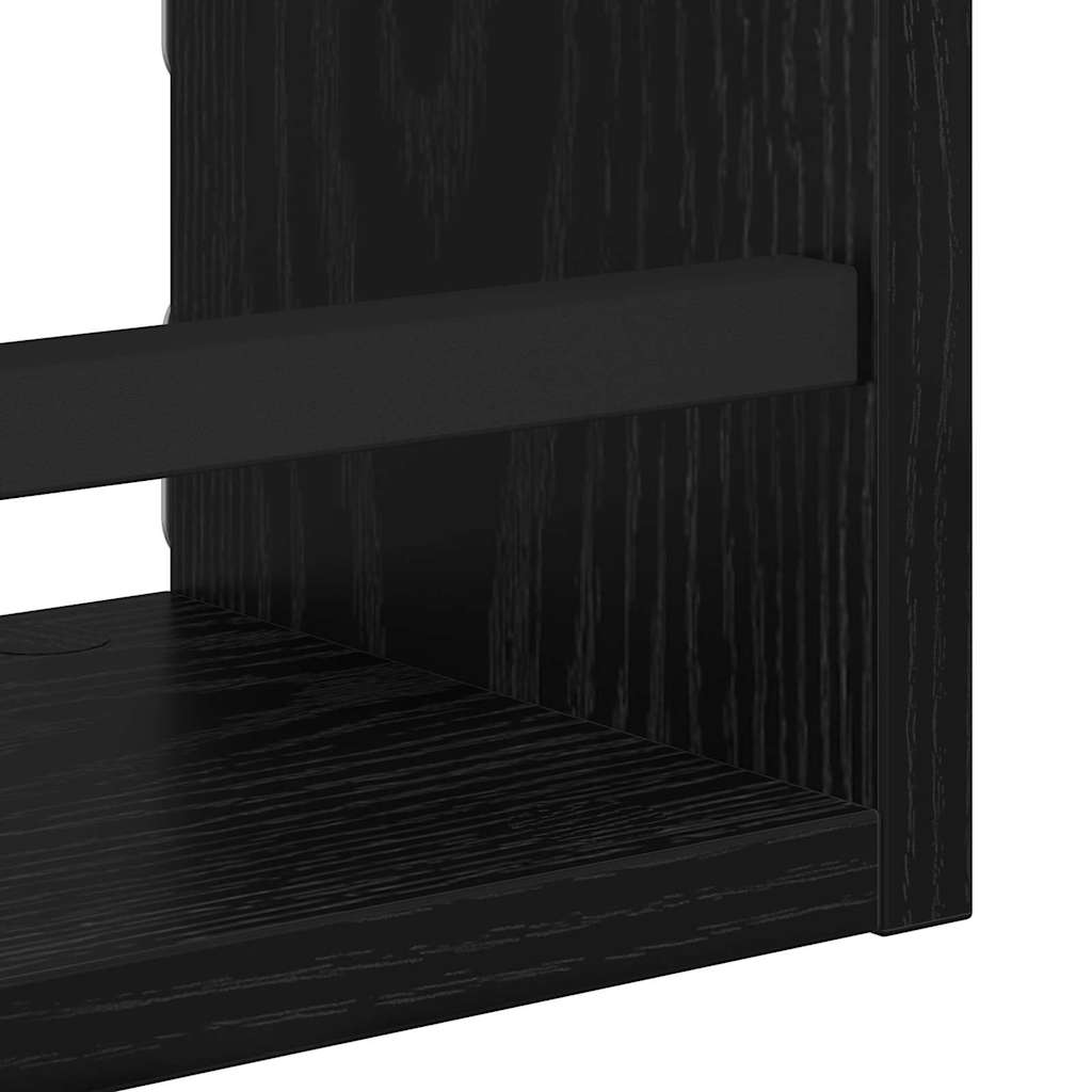 vidaXL Zestaw półek ściennych z półką 3 pcs Czarny Dąb 40x16x14cm