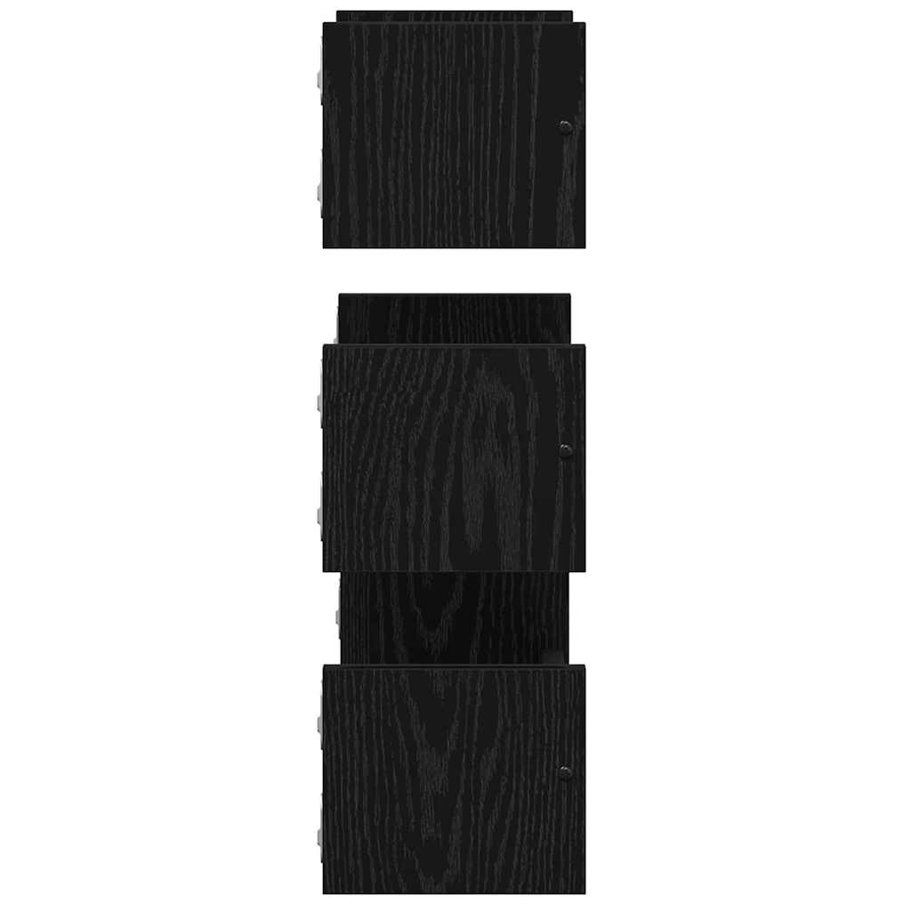 vidaXL Zestaw półek ściennych z półką 3 pcs Czarny Dąb 40x16x14cm
