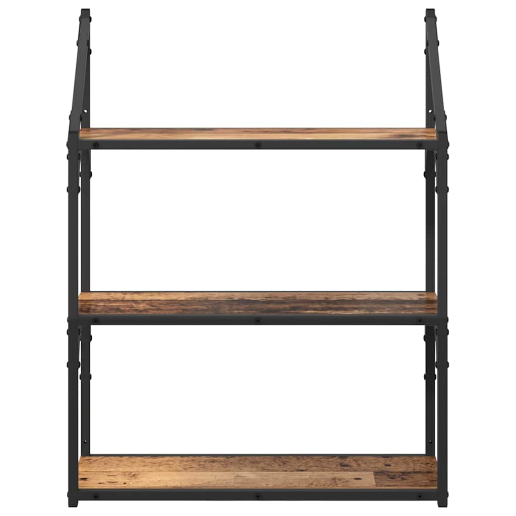 vidaXL Półka ścienna z półką Stare drewno 60 x 21 x 78,5 cm