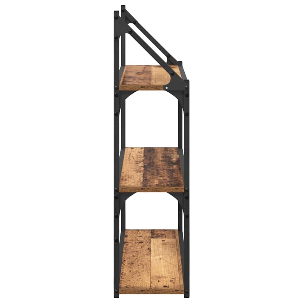 vidaXL Półka ścienna z półką Stare drewno 60 x 21 x 78,5 cm