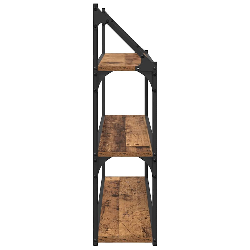 vidaXL Półka ścienna z półką Stare drewno 80 x 21 x 78,5 cm