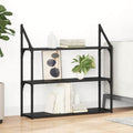 vidaXL Półka ścienna z półką Czarny Dąb 80 x 21 x 78,5 cm