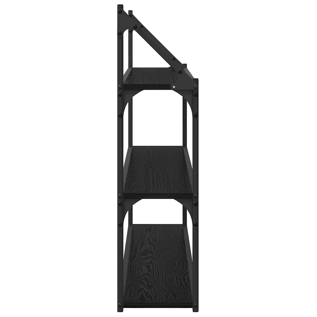 vidaXL Półka ścienna z półką Czarny Dąb 80 x 21 x 78,5 cm