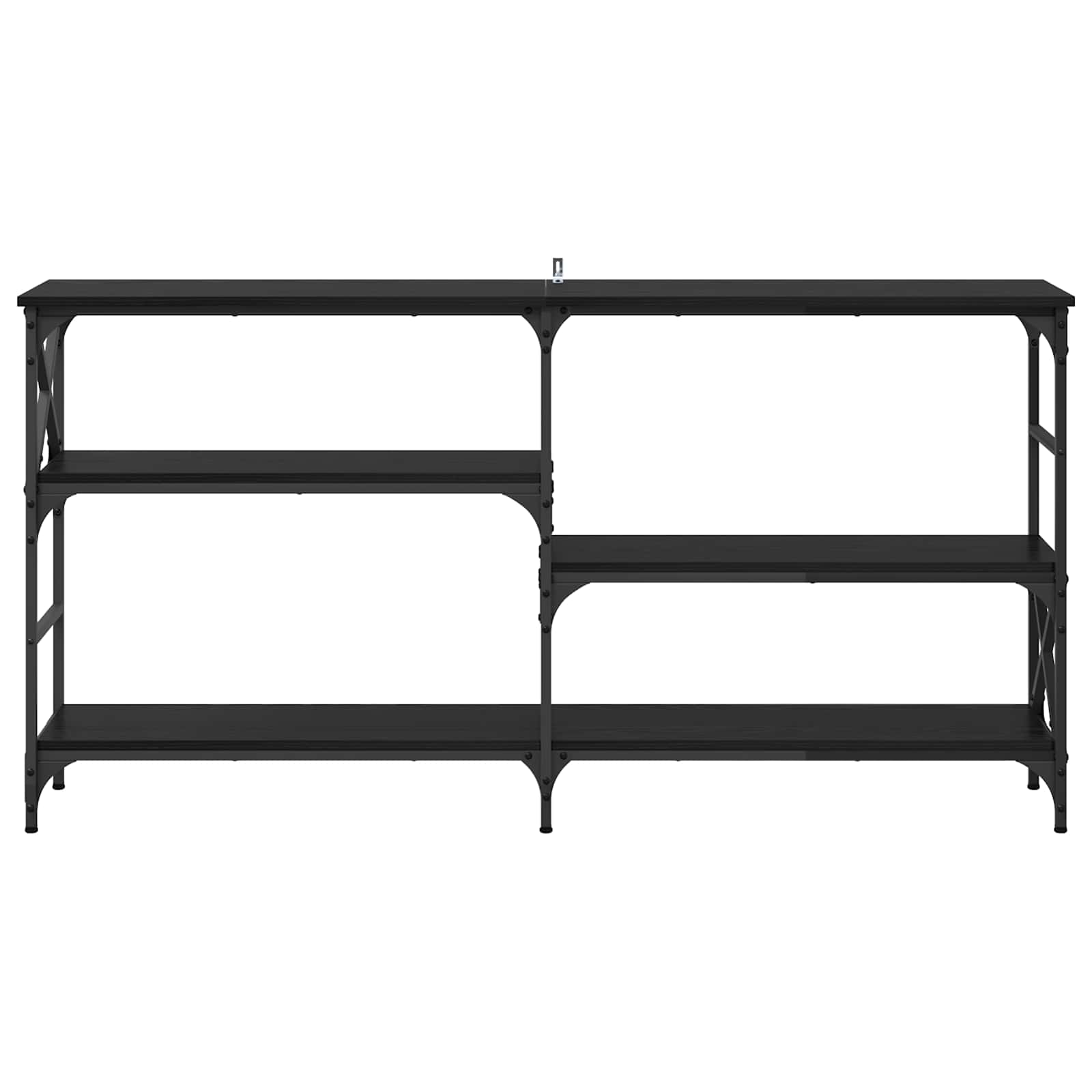 vidaXL Konsola Czarny Dąb 150 x 29 x 76,5 cm Materiał drewnopochodny