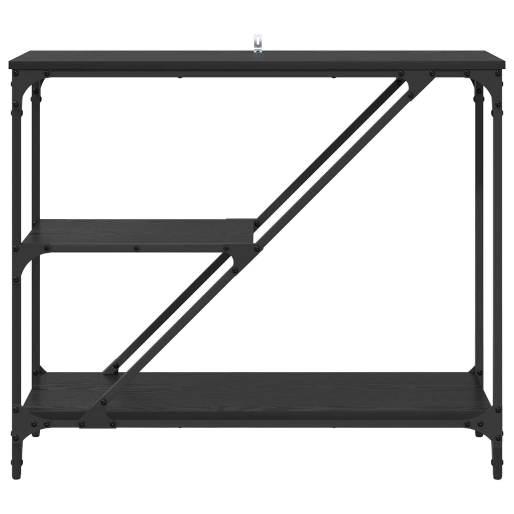 vidaXL Konsola Czarny Dąb 88,5 x 30 x 75 cm Materiał drewnopochodny