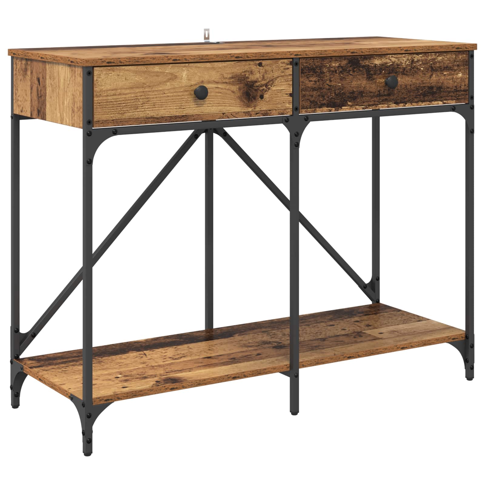 vidaXL Konsola Stare drewno 100 x 39 x 78,5 cm Materiał drewnopochodny