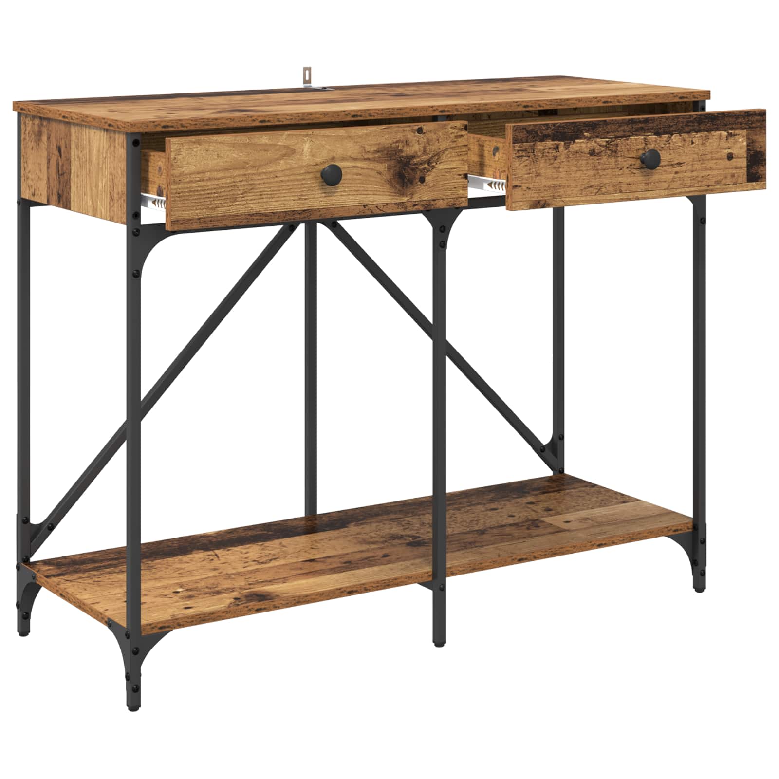 vidaXL Konsola Stare drewno 100 x 39 x 78,5 cm Materiał drewnopochodny