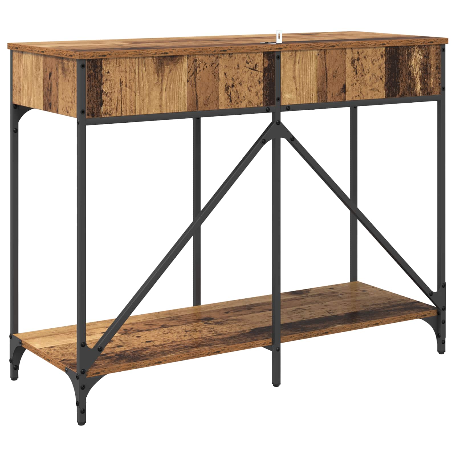 vidaXL Konsola Stare drewno 100 x 39 x 78,5 cm Materiał drewnopochodny