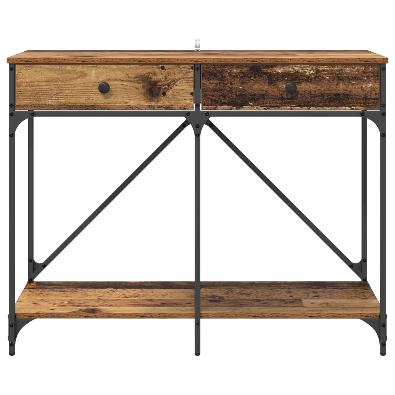 vidaXL Konsola Stare drewno 100 x 39 x 78,5 cm Materiał drewnopochodny