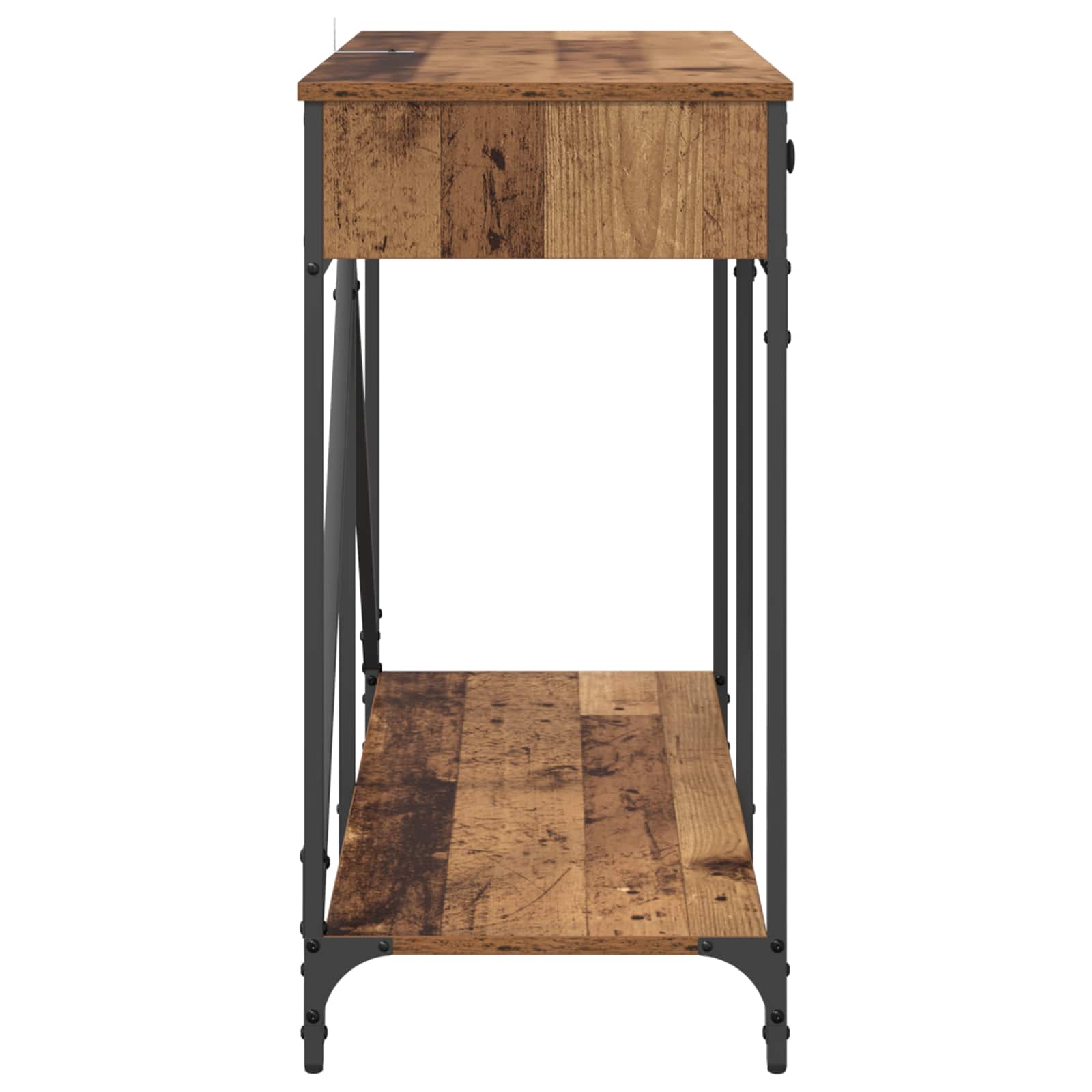 vidaXL Konsola Stare drewno 100 x 39 x 78,5 cm Materiał drewnopochodny