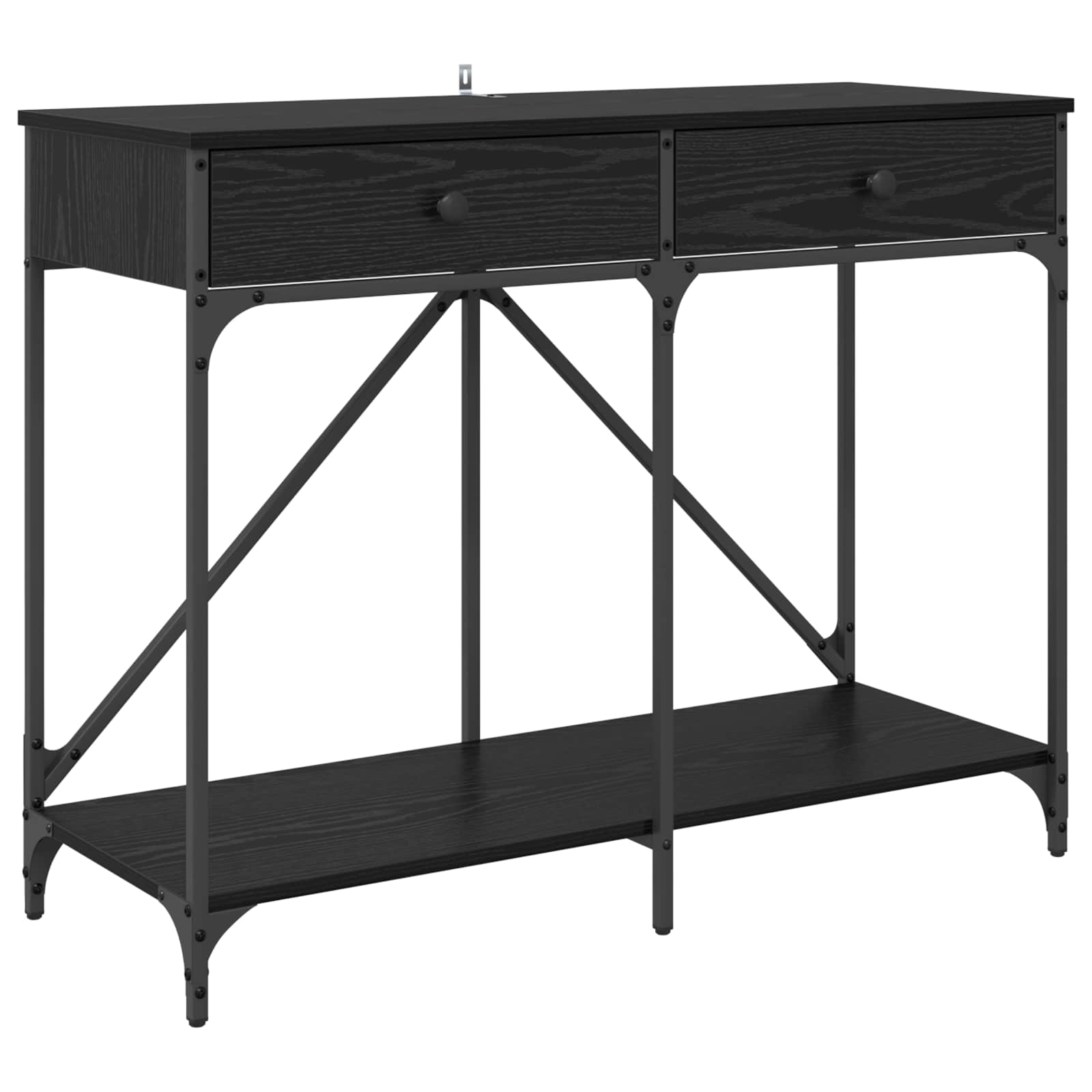 vidaXL Konsola Czarny Dąb 100 x 39 x 78,5 cm Materiał drewnopochodny