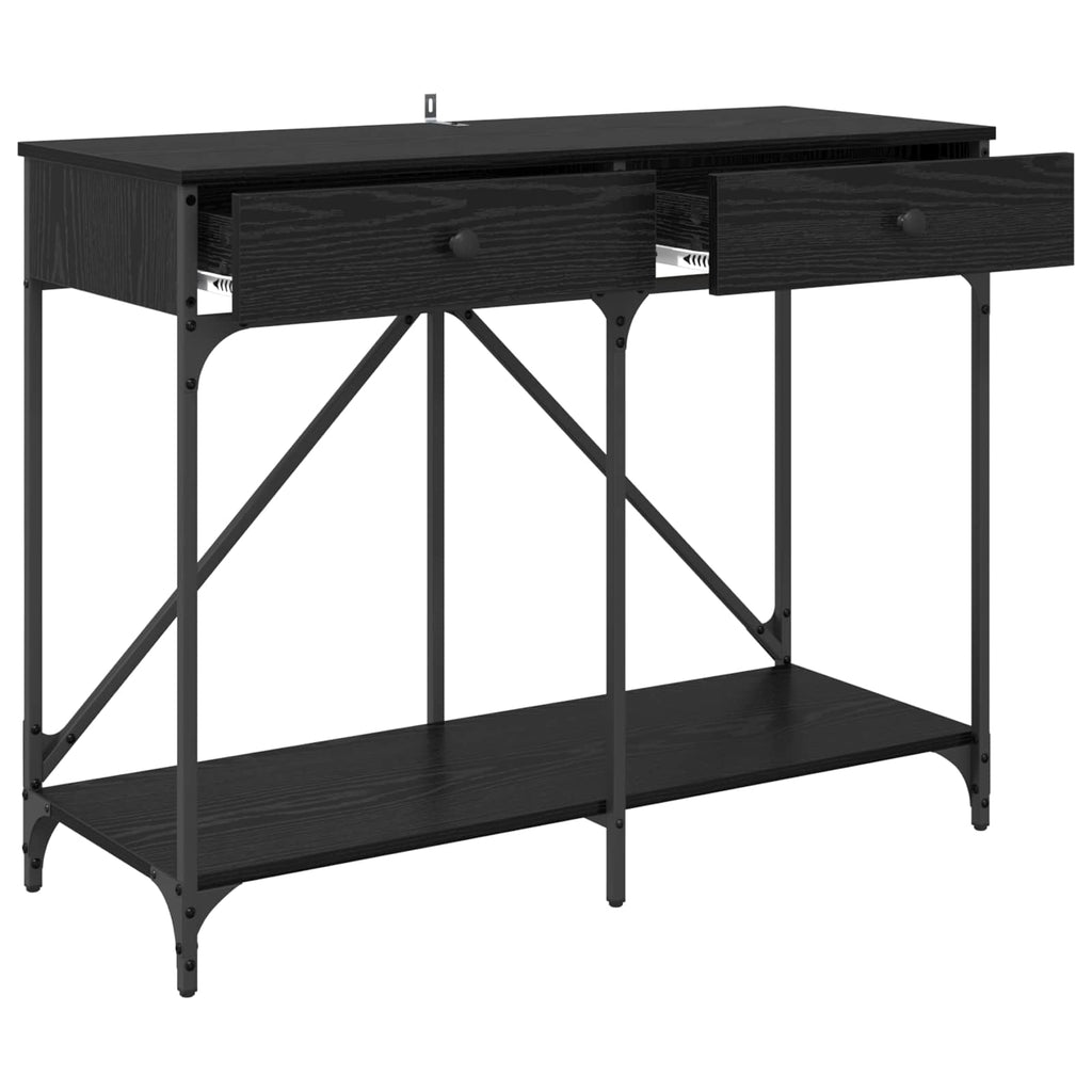 vidaXL Konsola Czarny Dąb 100 x 39 x 78,5 cm Materiał drewnopochodny