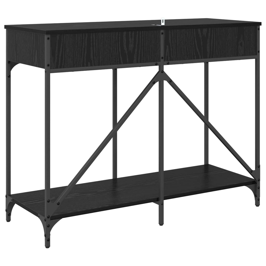 vidaXL Konsola Czarny Dąb 100 x 39 x 78,5 cm Materiał drewnopochodny