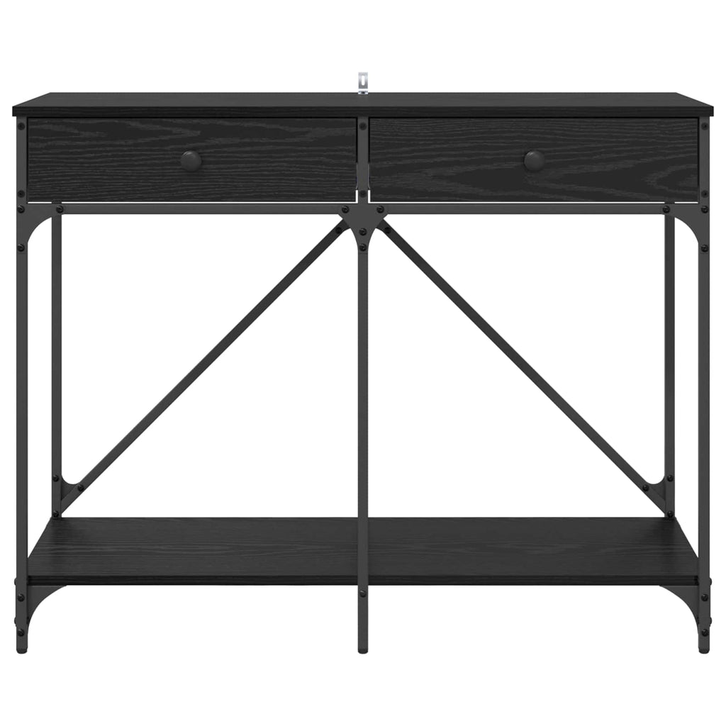 vidaXL Konsola Czarny Dąb 100 x 39 x 78,5 cm Materiał drewnopochodny