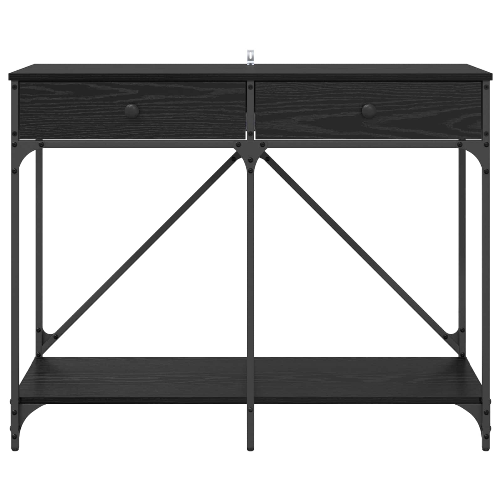 vidaXL Konsola Czarny Dąb 100 x 39 x 78,5 cm Materiał drewnopochodny
