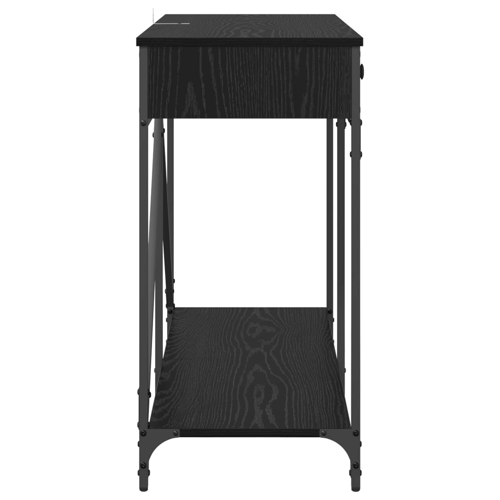 vidaXL Konsola Czarny Dąb 100 x 39 x 78,5 cm Materiał drewnopochodny