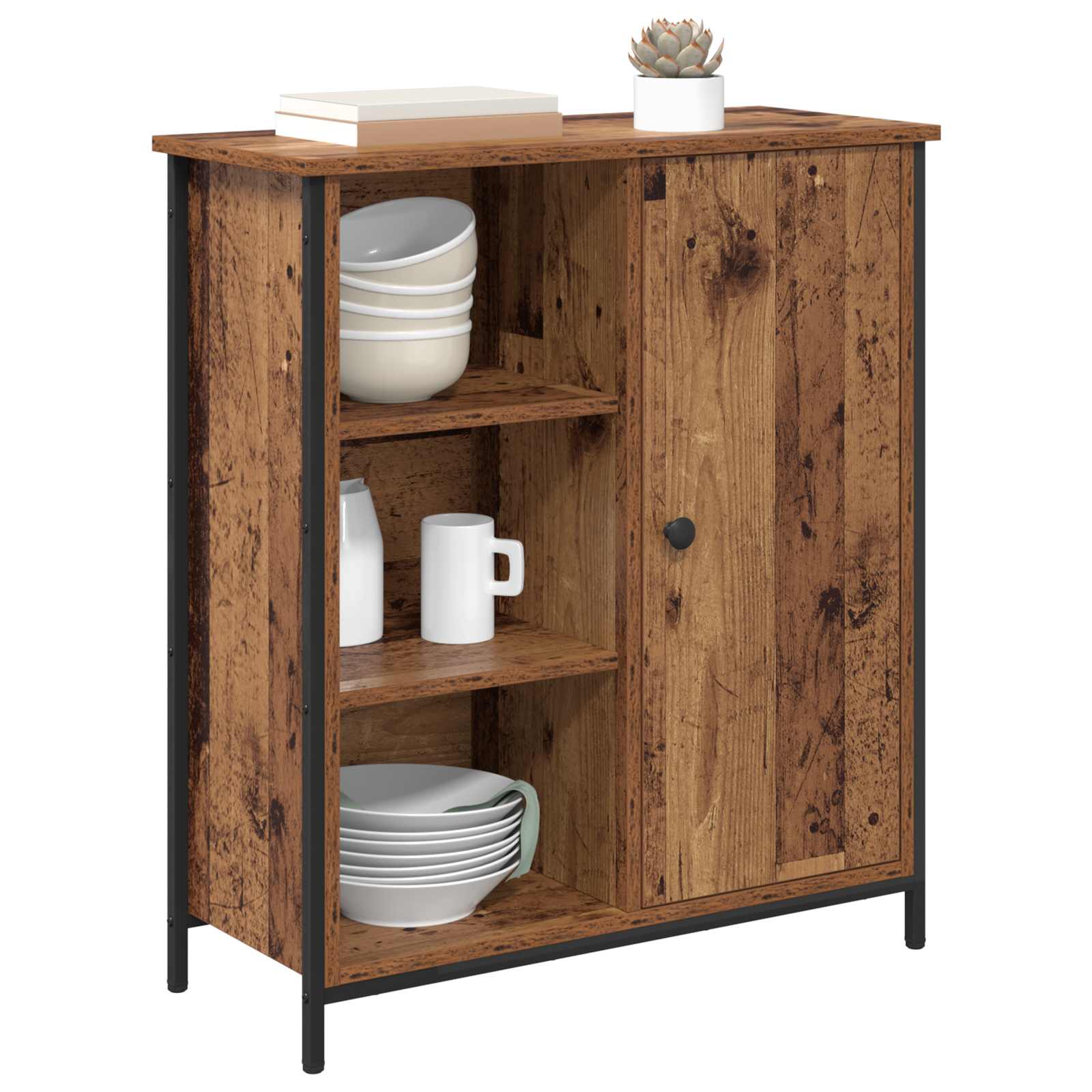 vidaXL Bufet Stare drewno 70 x 30 x 80 cm Materiał drewnopochodny