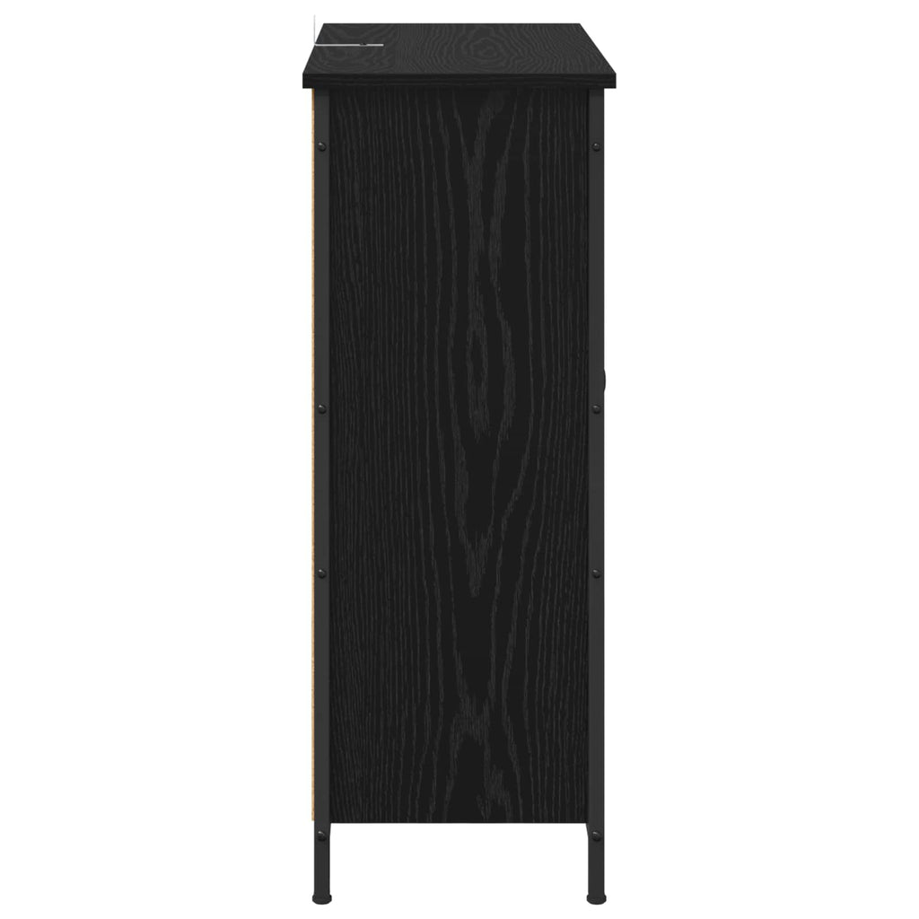 vidaXL Bufet Czarny Dąb 70 x 30 x 80 cm Materiał drewnopochodny