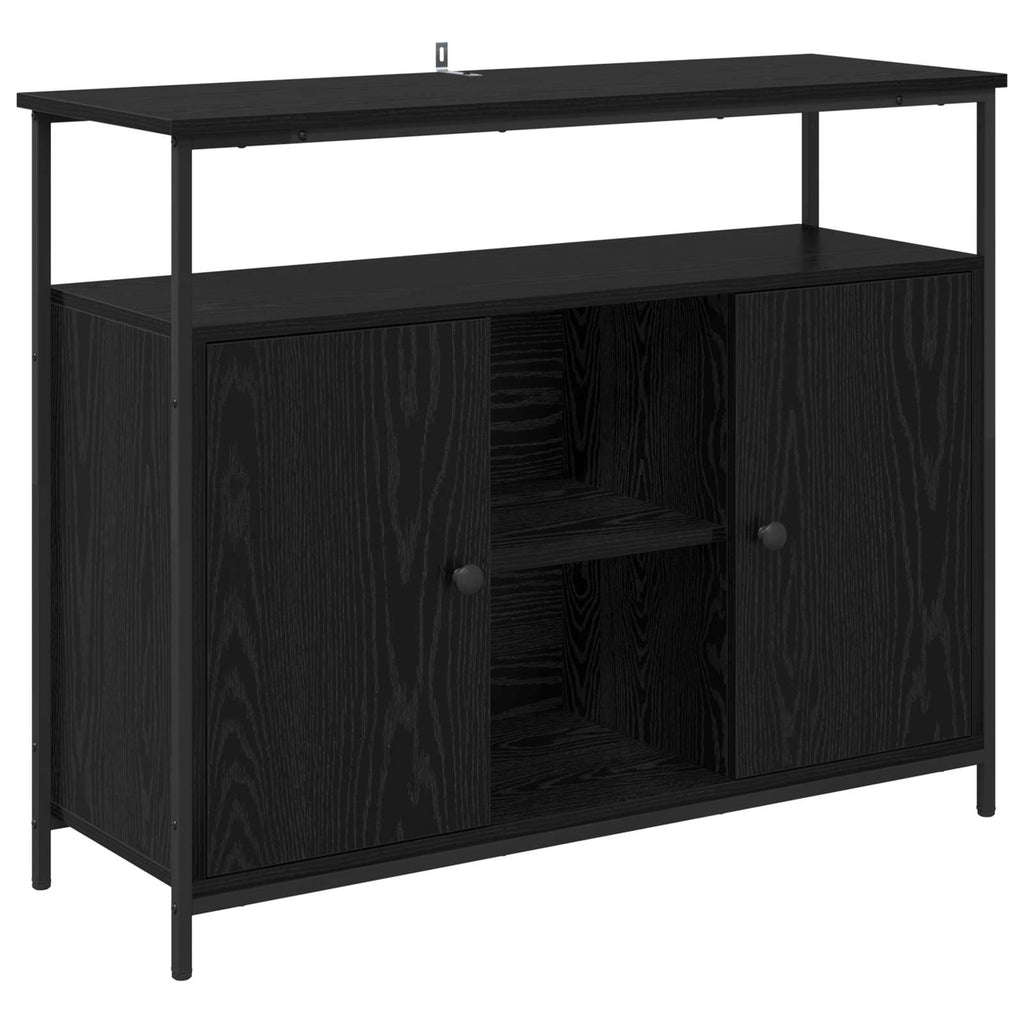 vidaXL Bufet Czarny Dąb 100 x 35 x 80 cm Materiał drewnopochodny
