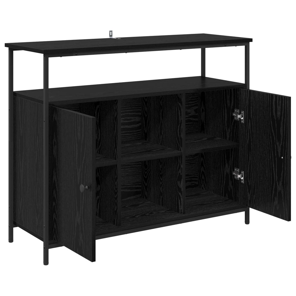 vidaXL Bufet Czarny Dąb 100 x 35 x 80 cm Materiał drewnopochodny