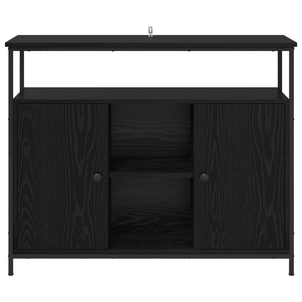 vidaXL Bufet Czarny Dąb 100 x 35 x 80 cm Materiał drewnopochodny