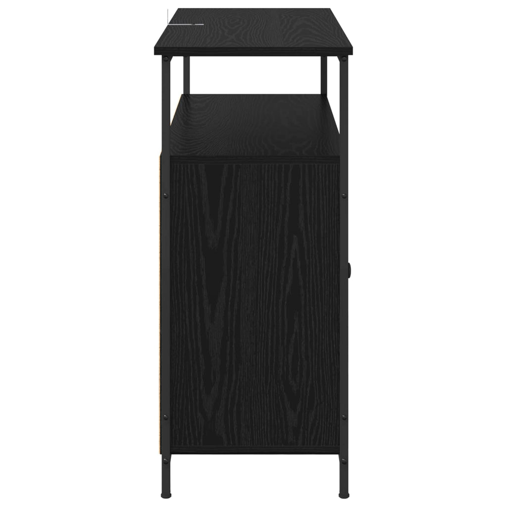vidaXL Bufet Czarny Dąb 100 x 35 x 80 cm Materiał drewnopochodny