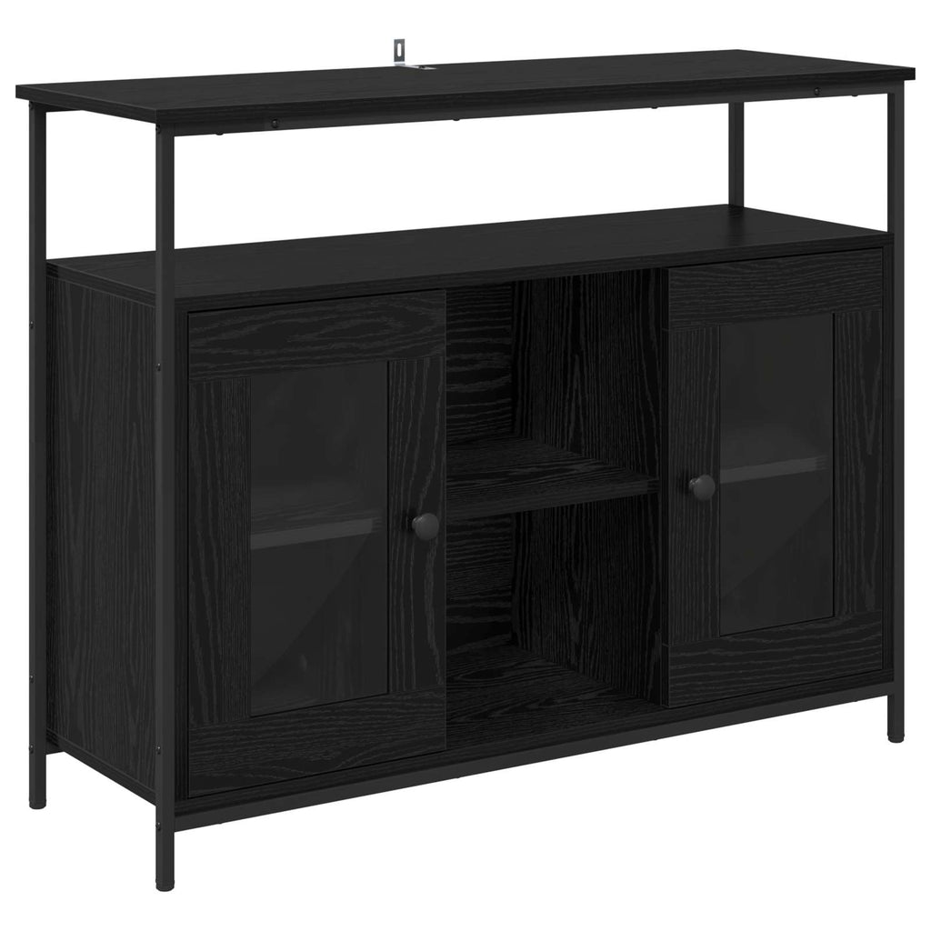 vidaXL Bufet Czarny Dąb 100 x 35 x 80 cm Materiał drewnopochodny