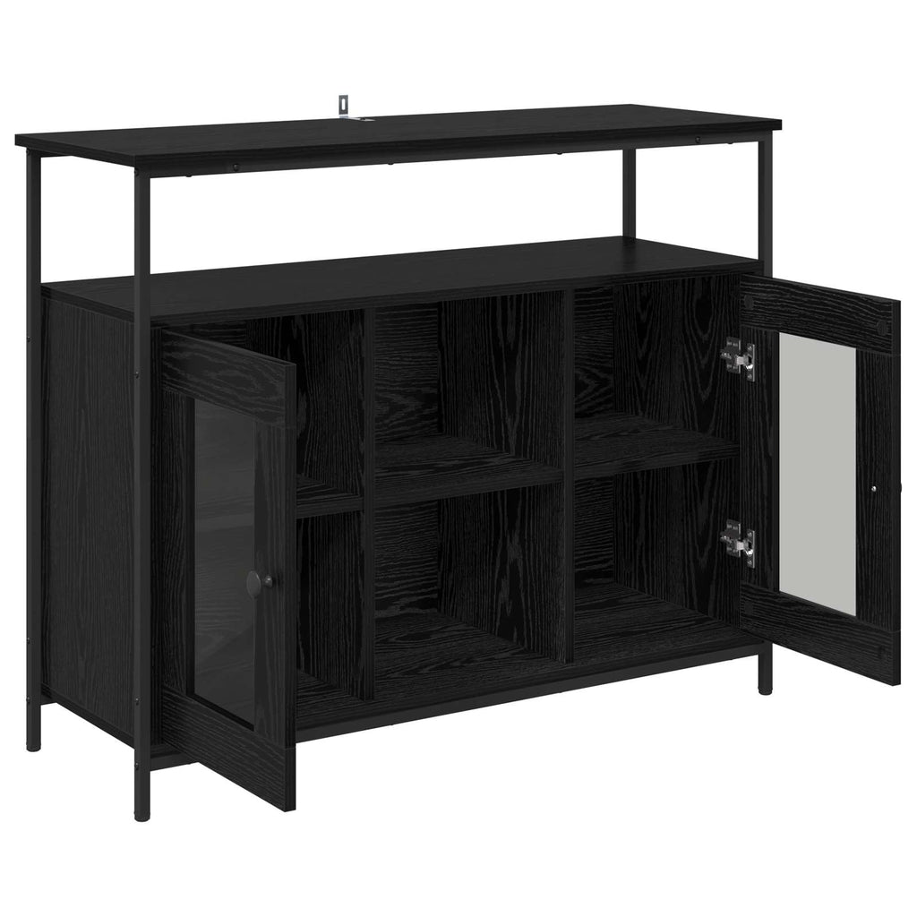 vidaXL Bufet Czarny Dąb 100 x 35 x 80 cm Materiał drewnopochodny