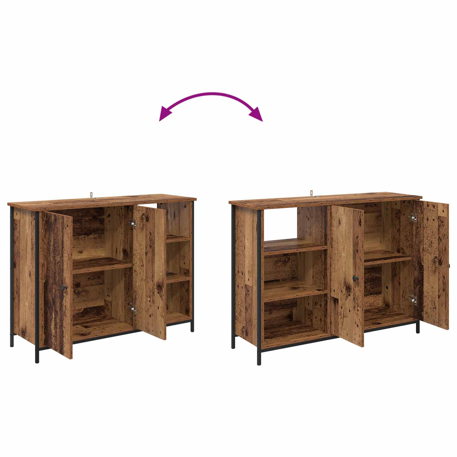 vidaXL Bufet Stare drewno 100 x 33 x 75 cm Materiał drewnopochodny