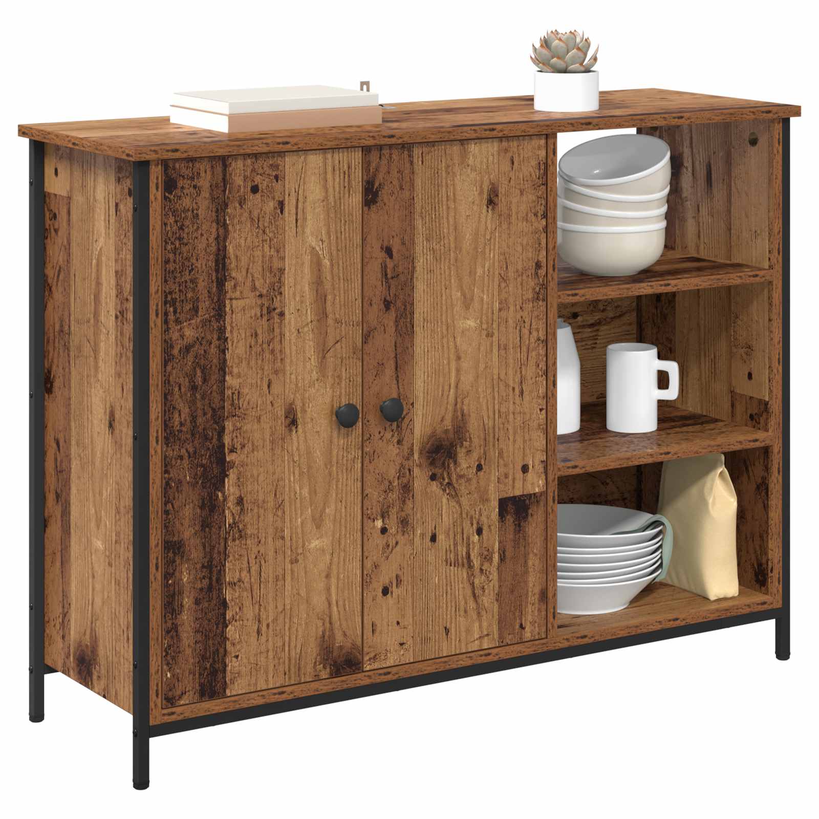 vidaXL Bufet Stare drewno 100 x 33 x 75 cm Materiał drewnopochodny