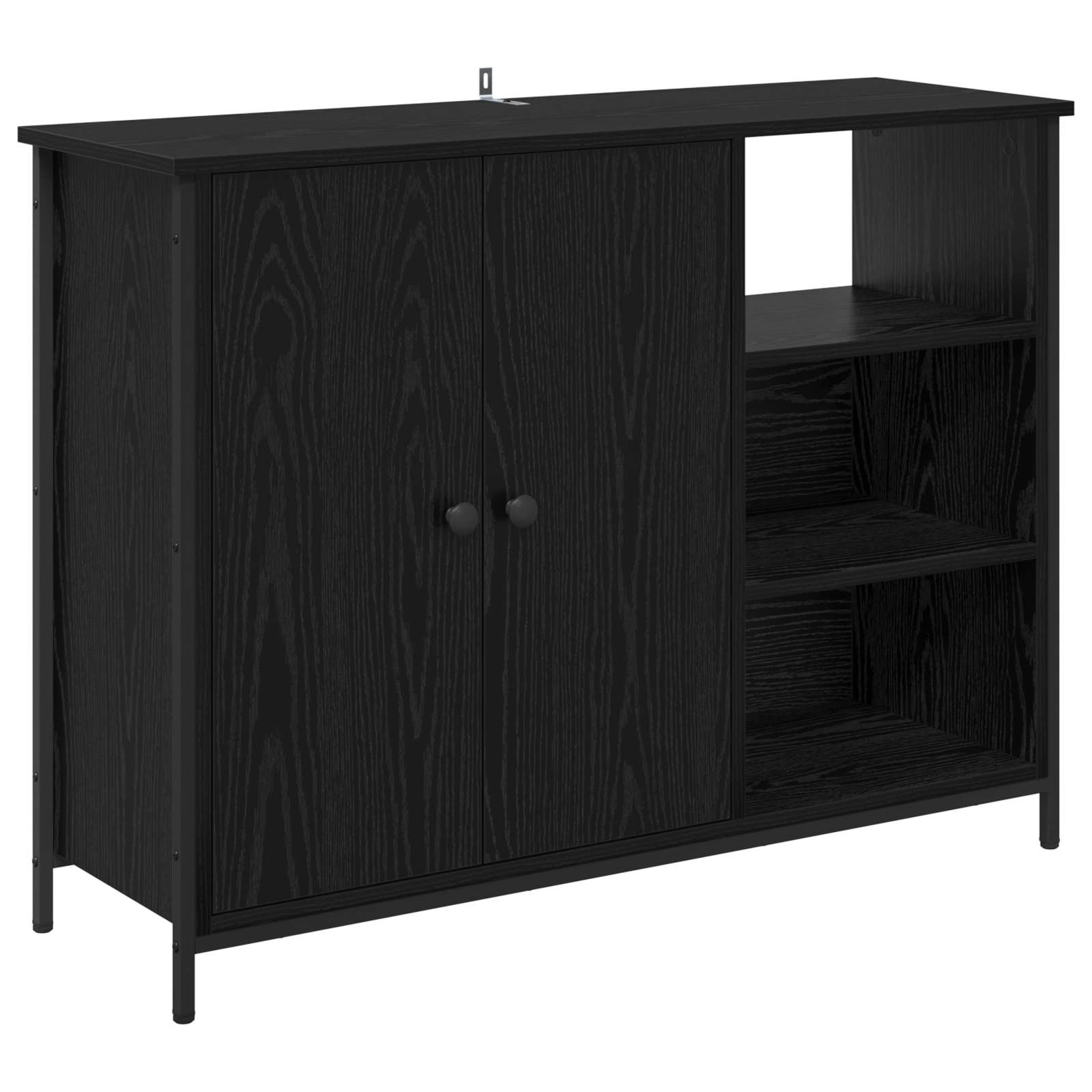 vidaXL Bufet Czarny Dąb 100 x 33 x 75 cm Materiał drewnopochodny