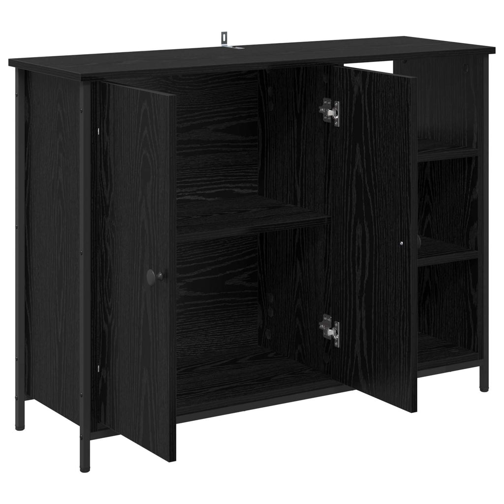 vidaXL Bufet Czarny Dąb 100 x 33 x 75 cm Materiał drewnopochodny