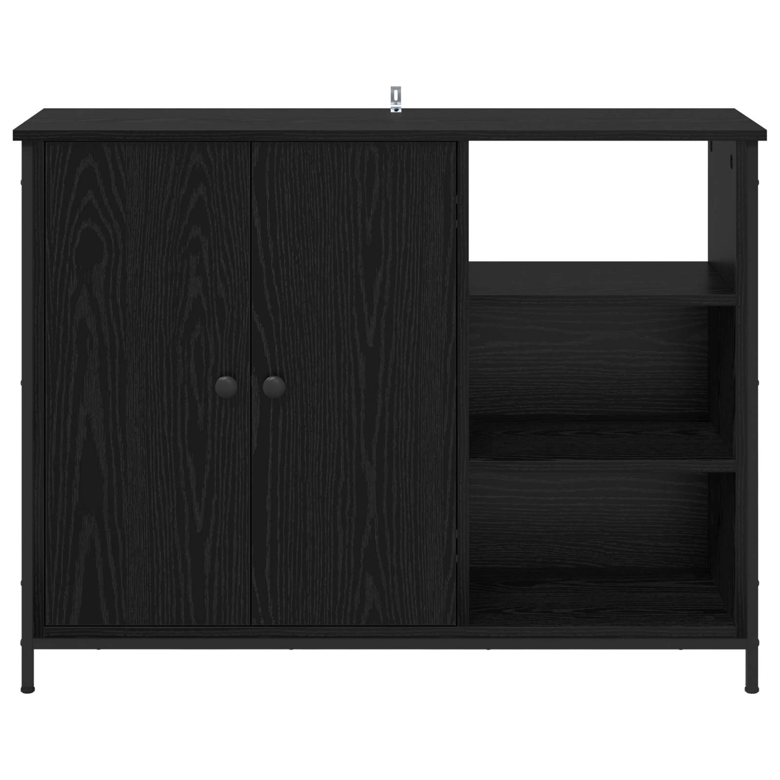 vidaXL Bufet Czarny Dąb 100 x 33 x 75 cm Materiał drewnopochodny