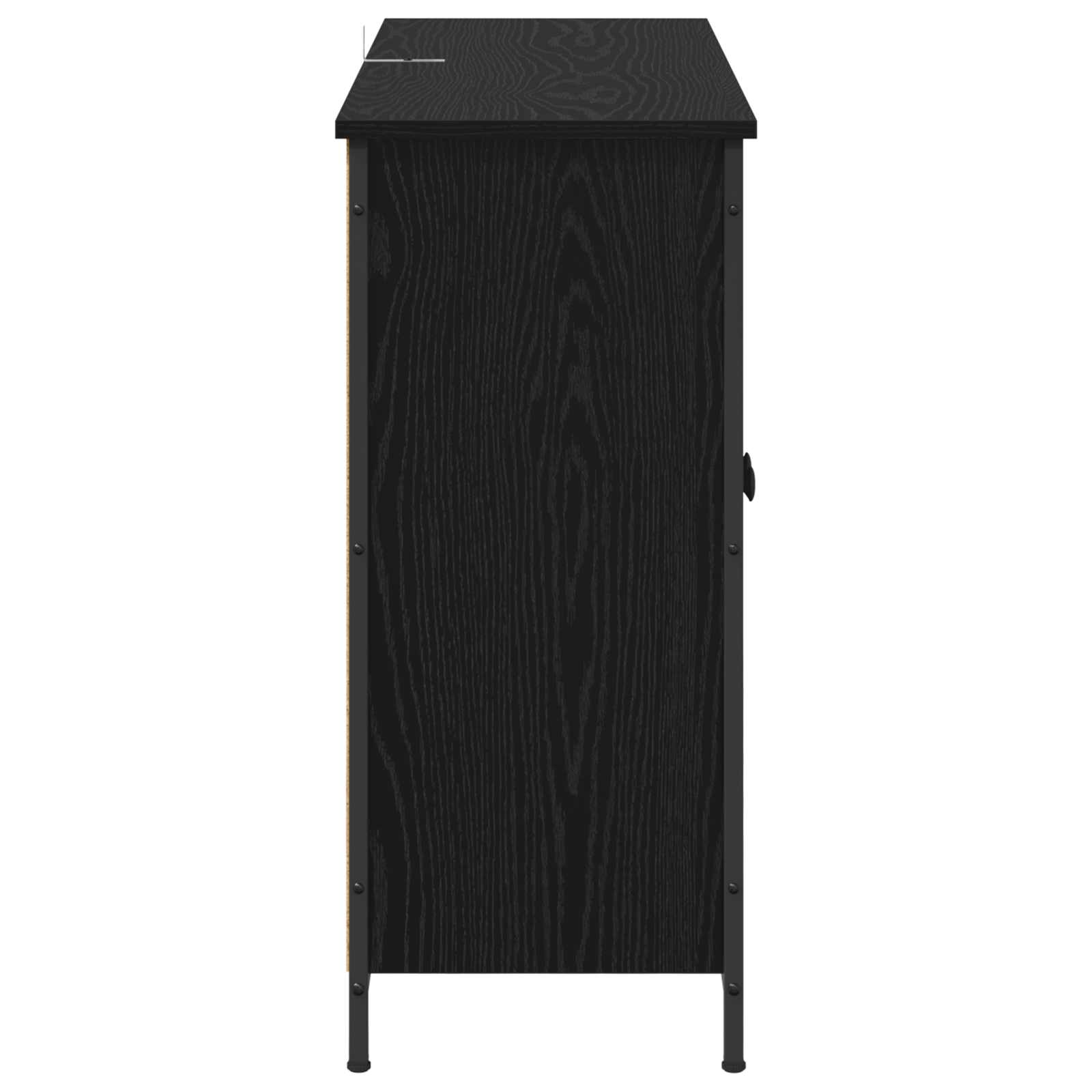 vidaXL Bufet Czarny Dąb 100 x 33 x 75 cm Materiał drewnopochodny