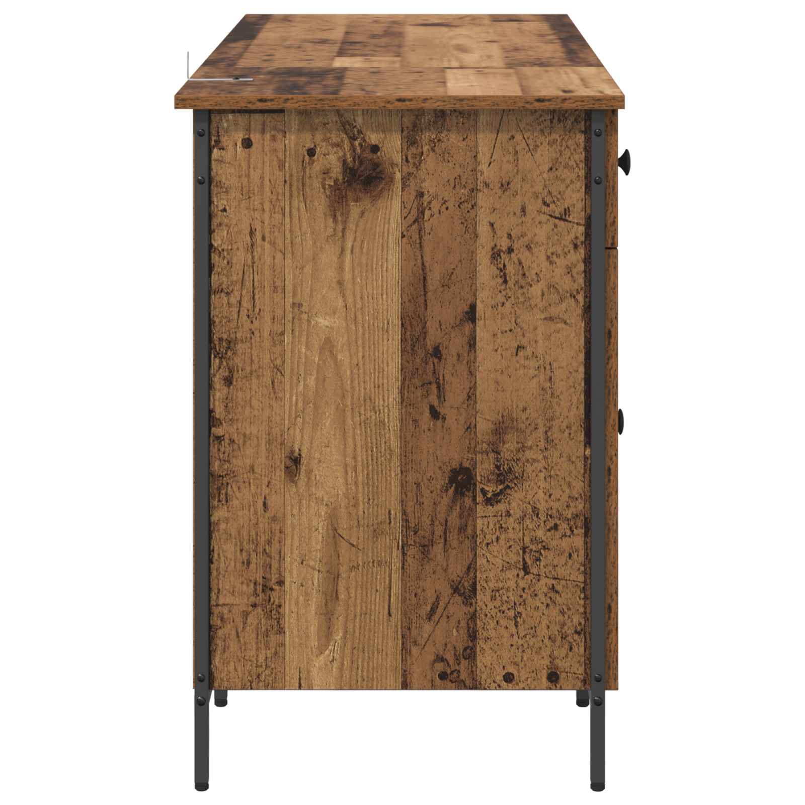 vidaXL Biurko komputerowe z szufladą Stare drewno 131 x 48 x 75 cm